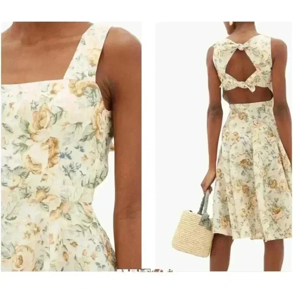 EPHEMERA Troika Cutout-back Ivory Linen Dress Size 2 NEW NWT! - Picture 5 of 10